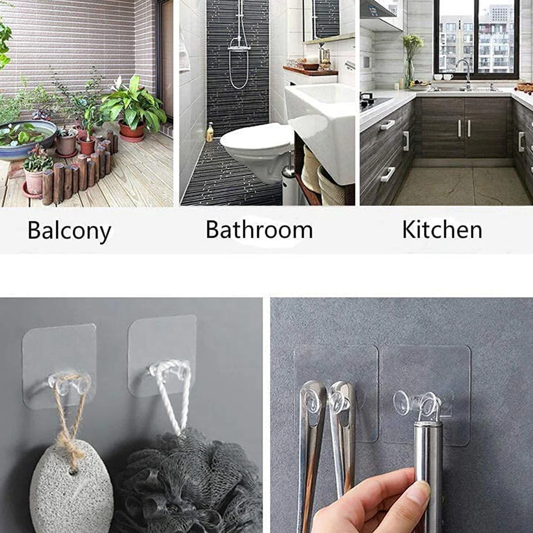 Transparent Self-Adhesive Wall Hook
