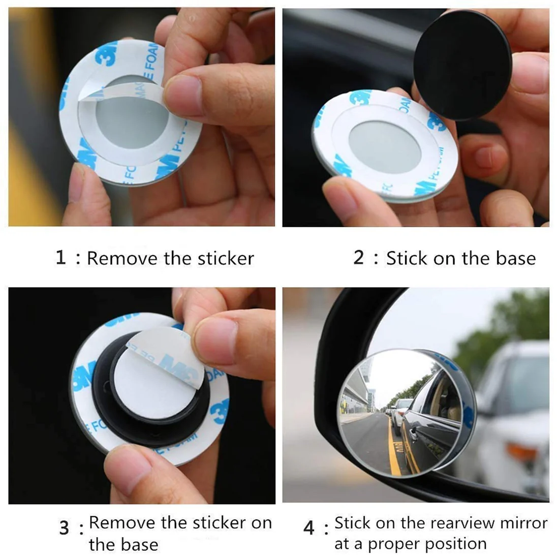 Blind Spot Round Wide Angle Adjustable Convex Rear View Mirror - Image 6